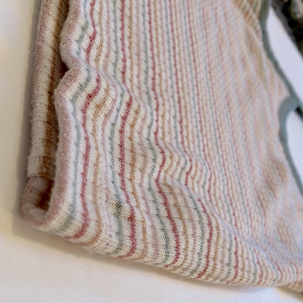 Cropped Red, Pink, Yellow, Green Striped Tank Top